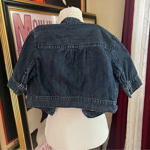 GAP Limited Edition Peter Pan Collar Button Down Cargo Blue Denim Jacket Size XS - Picture 2 of 9